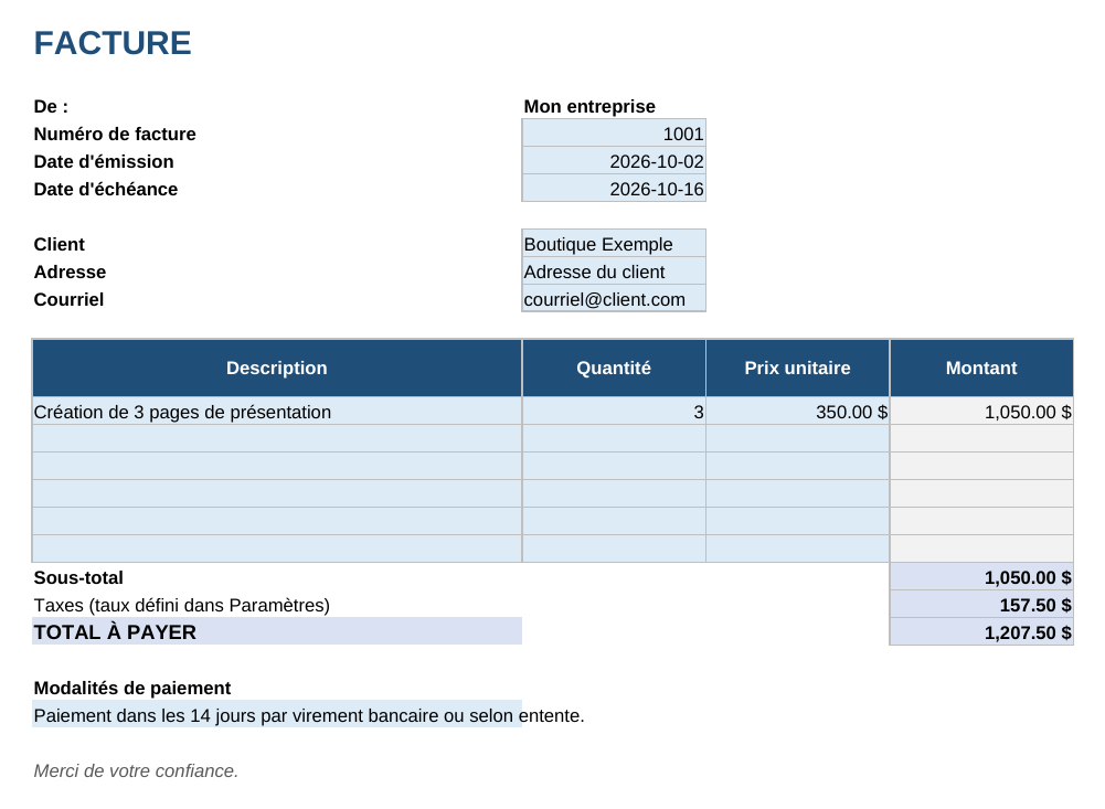 Kit de gestion pour travailleurs autonomes